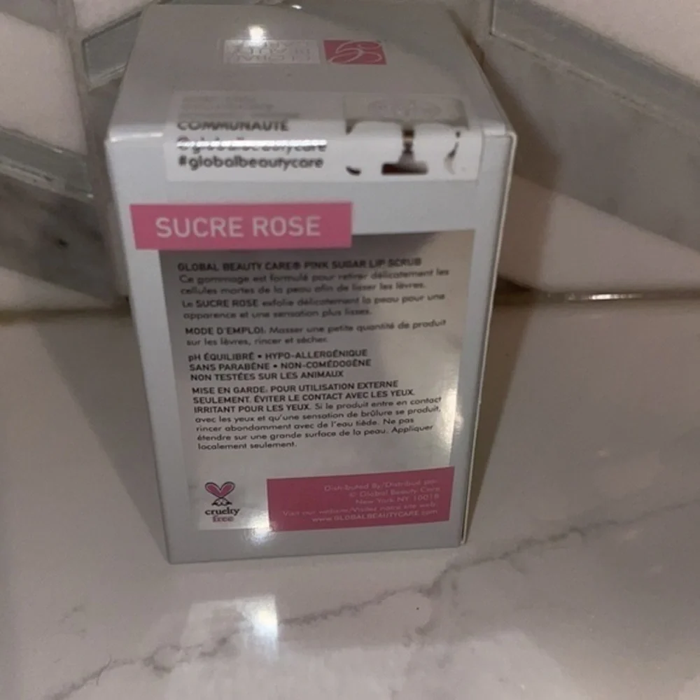 Global Beauty Care Lip Scrub Exfoliator Pink‎ Sugar Full Size NIB
